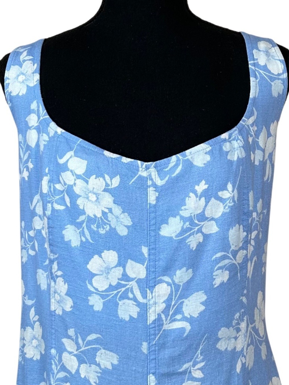 Old Navy NWT Blue Floral Sleeveless Linen Midi Dress Size XXL - Picture 4 of 11
